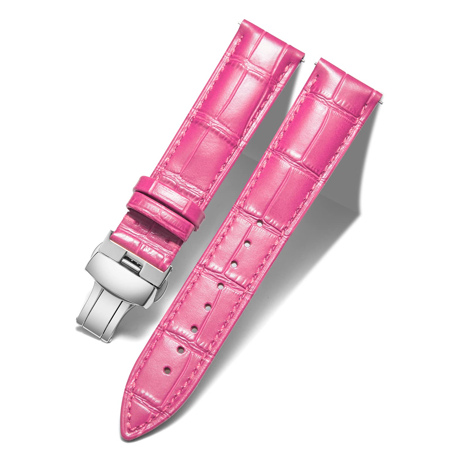 BINLUN Leather Watch Strap Replacement Leather Strap for Men/Women with Butterfl