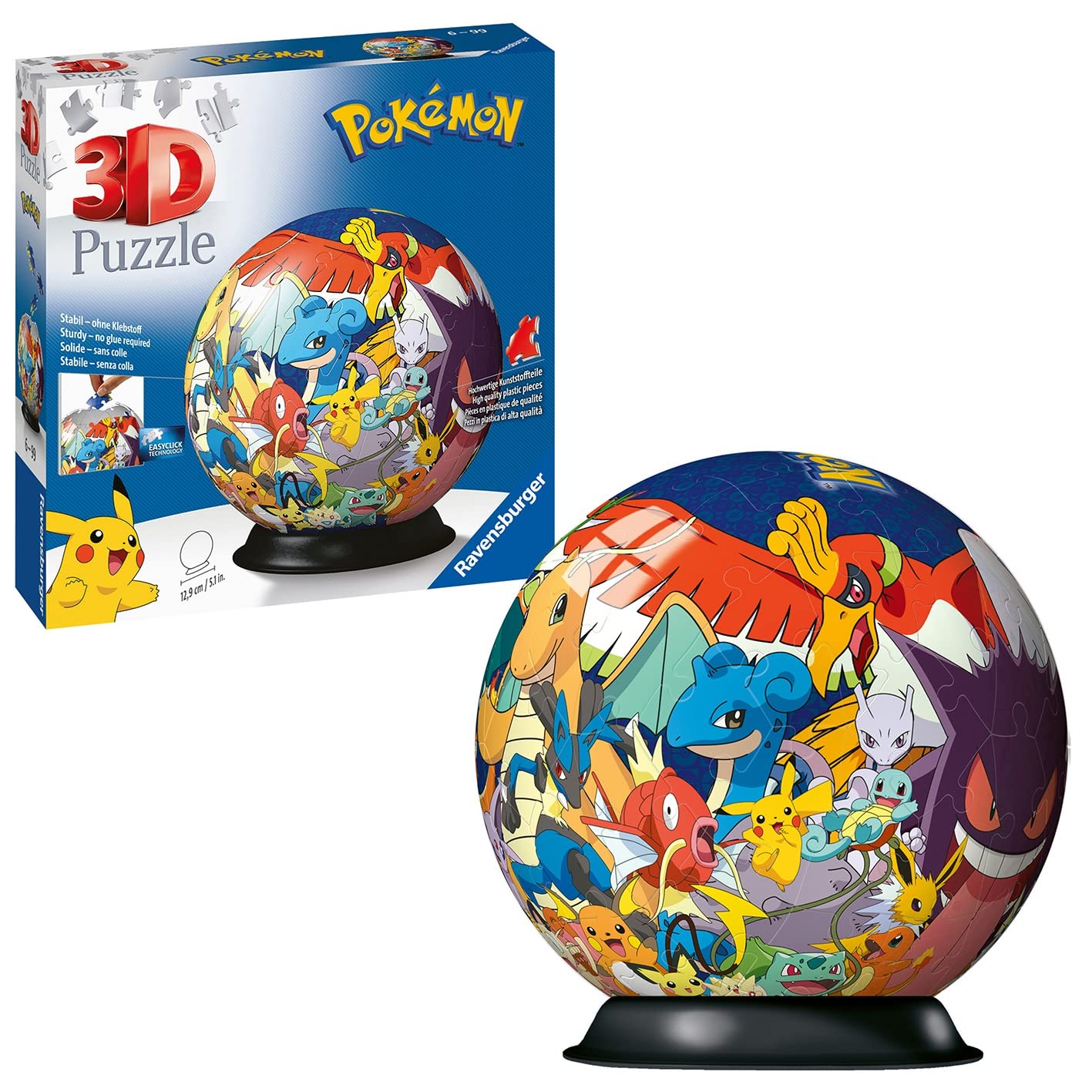 Ravensburger 3D Puzzle Ball - Pokémon - Ages 6+, 72 Pieces
