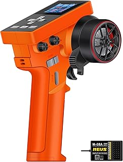 MEUS RACING ME-8B RC Transmitter 8 Channels 2.4GHz and Receiver for 1/8 1/10 1/18 1/24 RC Crawler Car Boat TRX4 TRX4M SCX10 SCX24 Upgrades Parts (Orange)