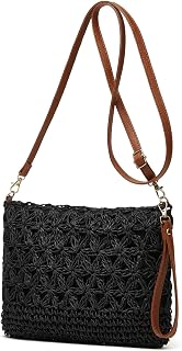 Straw Beach Bags For Women Rattan Purses Summer Straw Handwoven Bag Raffia Handbag Shoulder Bag Cross-body Square Bag