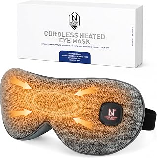 Aroma Season Cordless Heated Eye Mask for Dry Eyes, Warm Compress for Stye Blepharitis Chalazion MGD, Heat Therapy to Unclog Gland, Relaxing Sleep Mask Machine Washable Perfect Light Blocking(Gray)