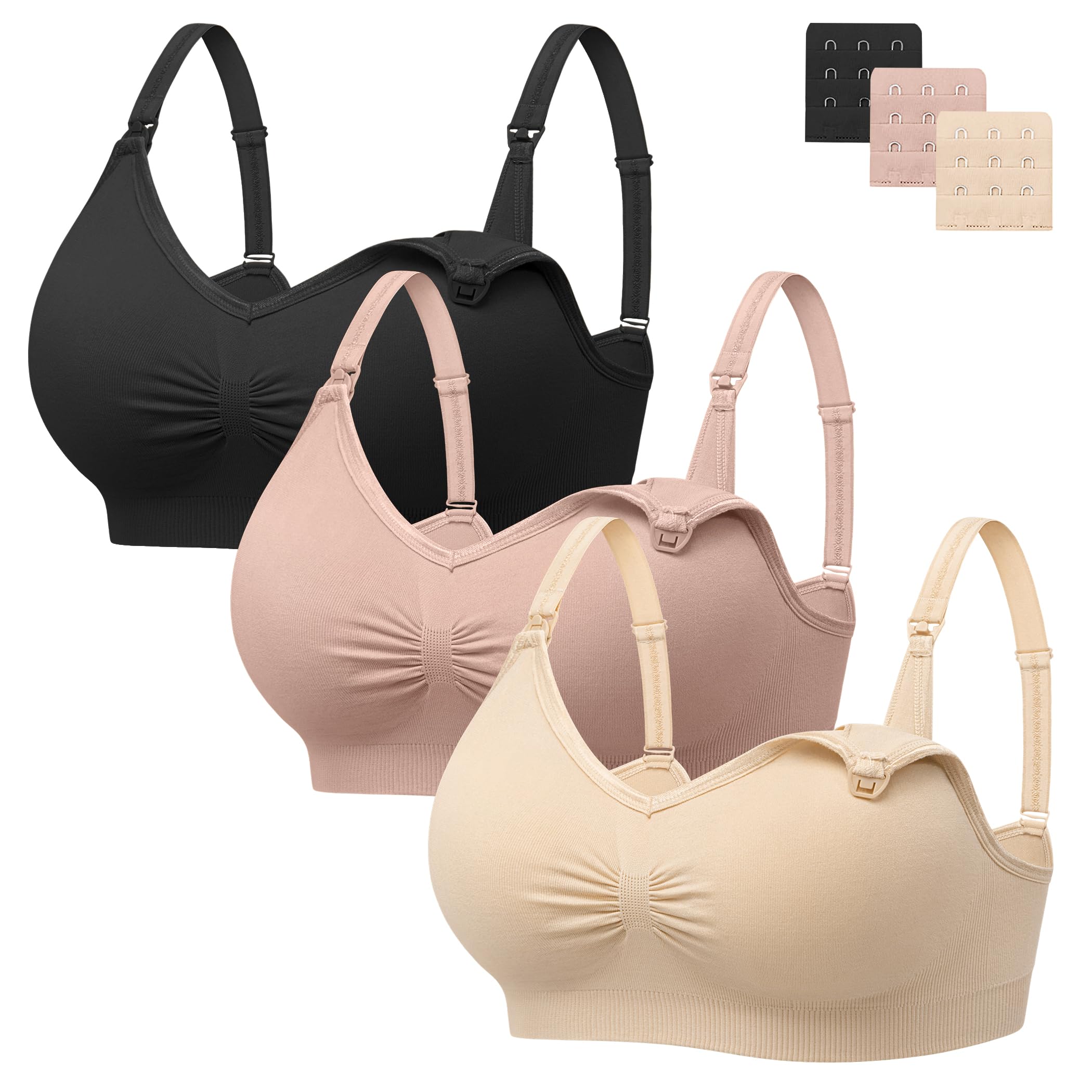 HBselect Womens Nursing Bras Wireless Maternity Bras Breastfeeding Bras | 3 Pack