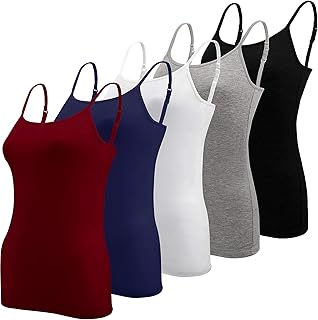 BQTQ 5 Pieces Women's Tank Top Adjustable Straps Tank Tops for Women and