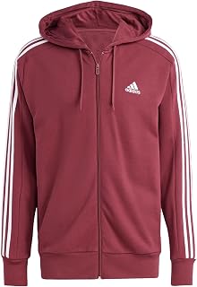 adidas Essentials French Terry 3-Stripes Full-Zip Hoodie Men's Hooded Sweatshirt (Pack of 1)