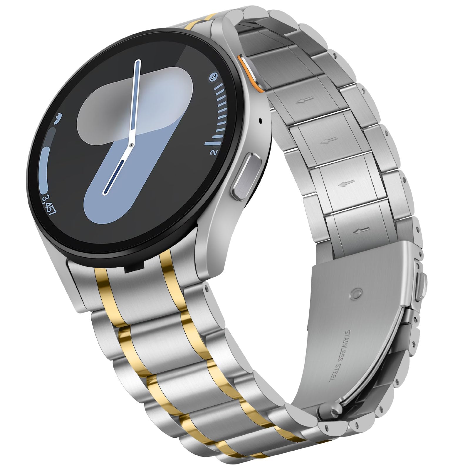 HITZEE Stainless Steel No Gap Straps Compatible with Samsung Galaxy Watch 7/6/5/