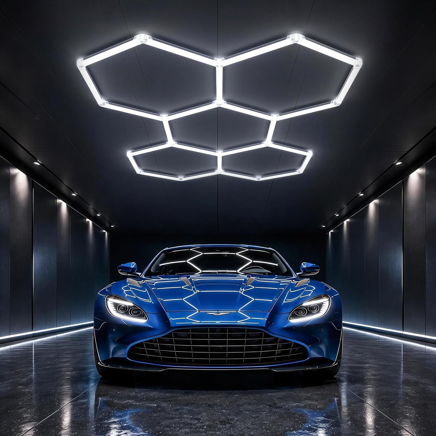 HYPERLITE Gen II Hexagon Garage Lights: 168W 16800LM 5 Grids Hexagon Led Light, 