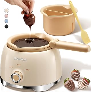 LUSHYUM Electric Chocolate Melting Pot, 4-Cup Chocolate, 2 Insert Pots | LUSHYUM Chocolate Melting Pot & Electric S'mores Maker Kit