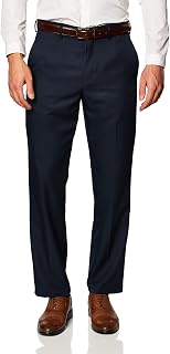 Amazon Essentials Men's Classic Fit Suit Pants with Elastic Waist and No Flats