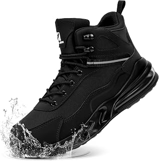 FENLERN Mens Waterproof Hiking Boots Wide Toe Box Lightweight Outdoor Trekking Shoes Non Slip Breathable Backpacking Boots for Men