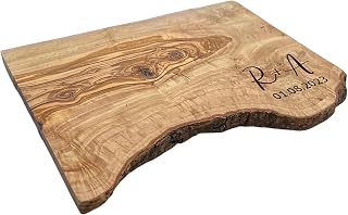 Ellie Charles Personalised Olive Wood Chopping Board, Couples Wedding Gift | One Name or Two | Cheese Board, Serving Board | 4 Sizes, 25cm to 50cm | Wedding, Housewarming, Christmas Gift