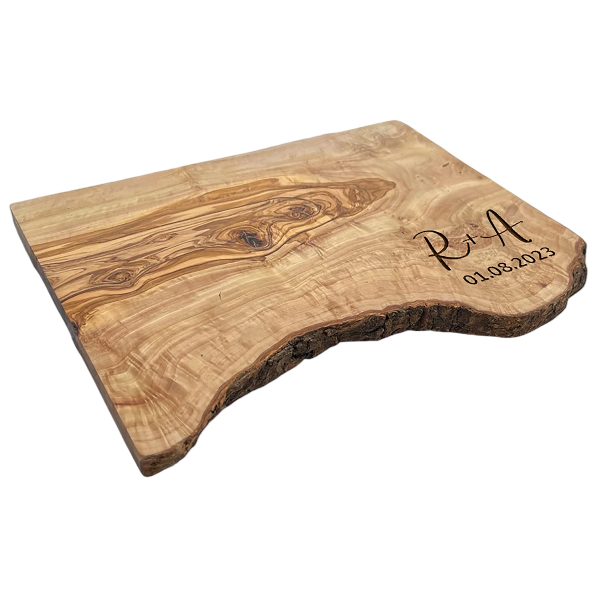 Ellie Charles Personalised Olive Wood Chopping Board, Couples Wedding Gift | One