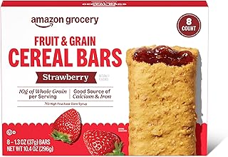 Amazon Grocery, Fruit & Grain Cereal Bars, Strawberry, 10.4 Oz, 8 Ct