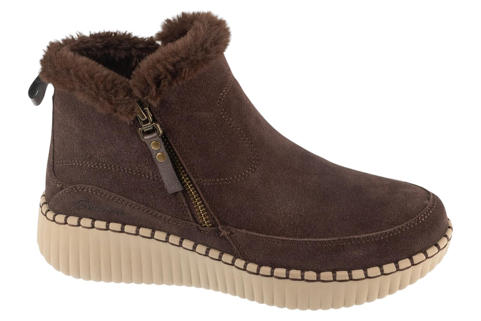 Skechers Wilshire Blvd Damen Fresh Zip, Dunkelbraun, 36.5 EU