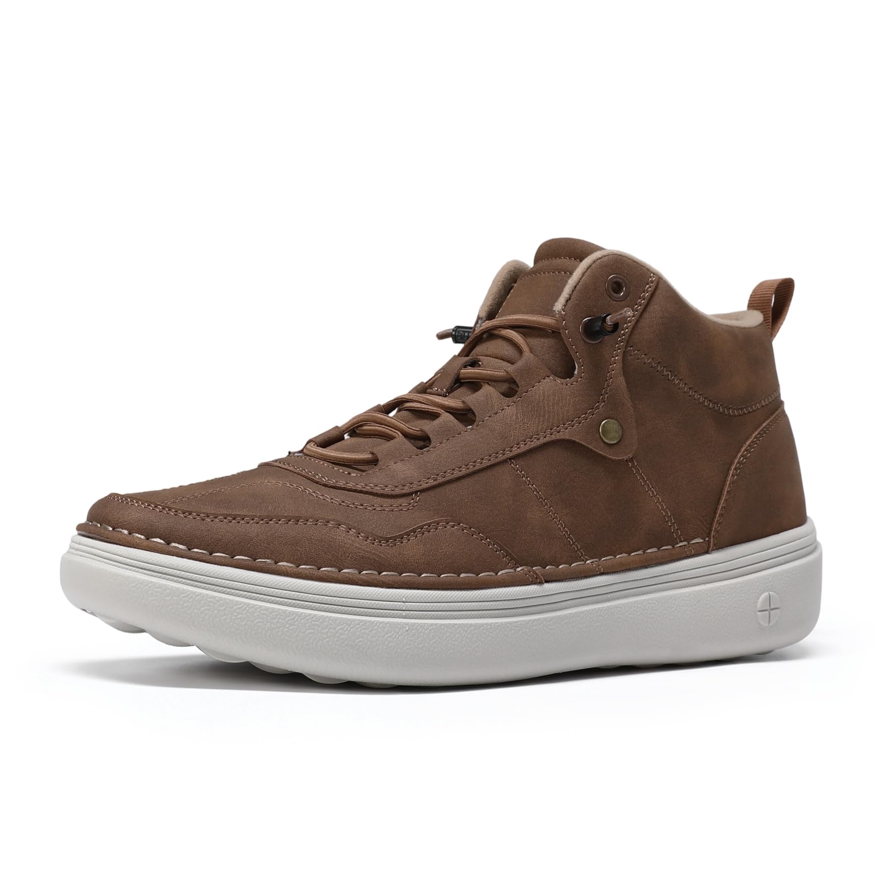 Mirroryou Mens Casual Sneakers Mid Top Velvet Warm Ankle Boots