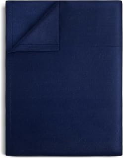 Lirex Flat Sheet, Twin Size Extra Soft Brushed Microfiber 1800 Microfiber Flat Black Sheet, Machine Washable Wrinkle Free Breathable (Navy Blue, Twin)