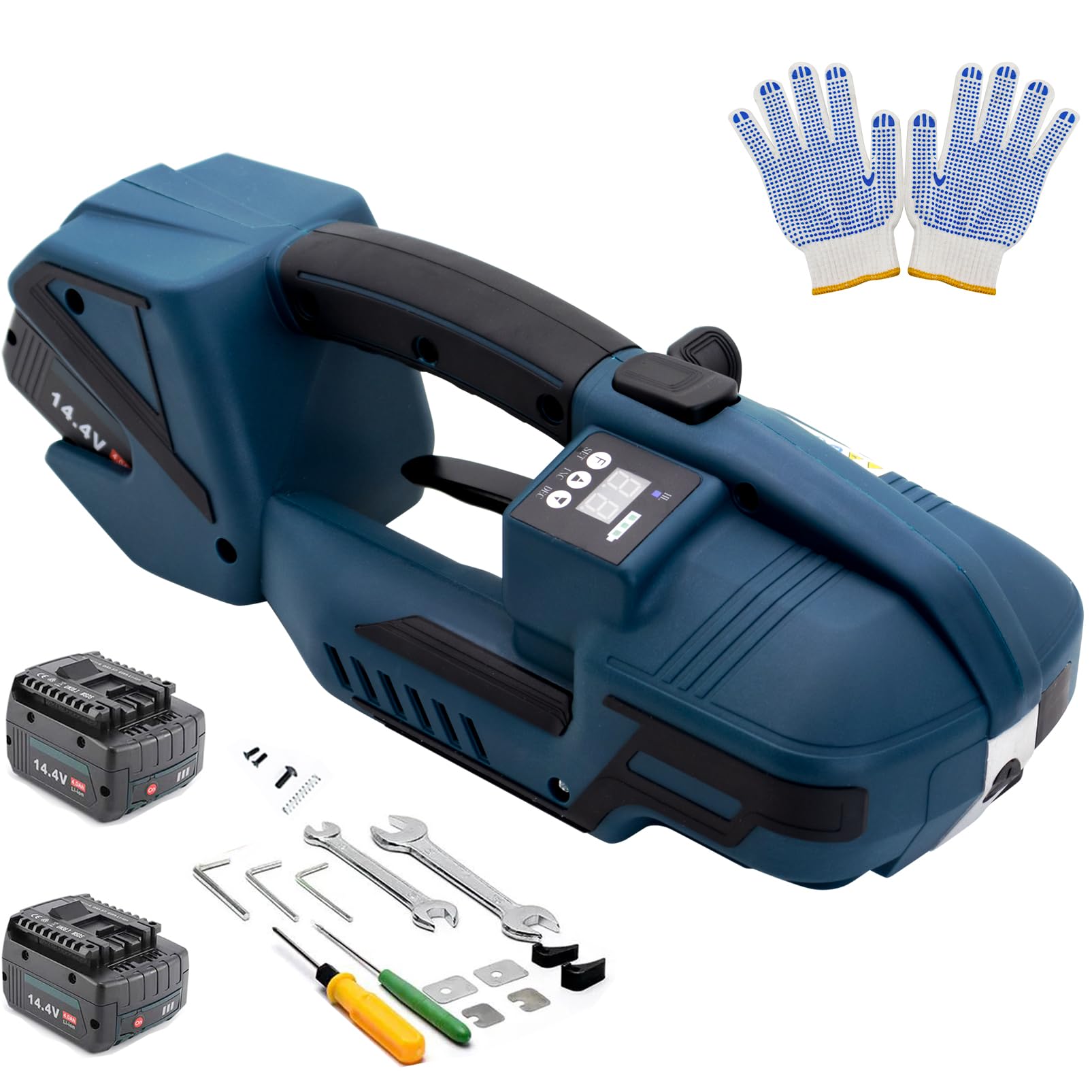 HIGHTOP Electric Strapping Machine with LCD Screen 2 * 4000mah Battery,Portable 