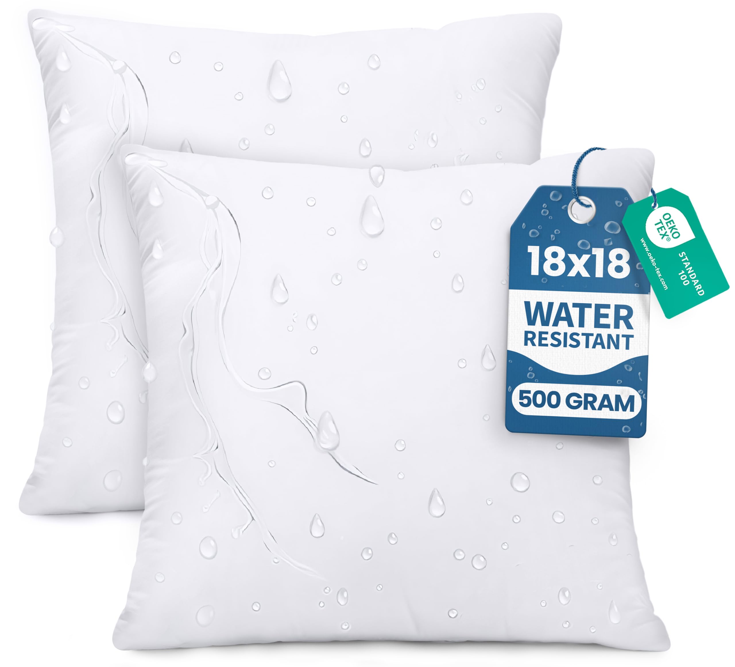 Utopia Bedding 18x18 Outdoor Pillows, Water Resistant Throw Pillows, 2-Pack | Ou