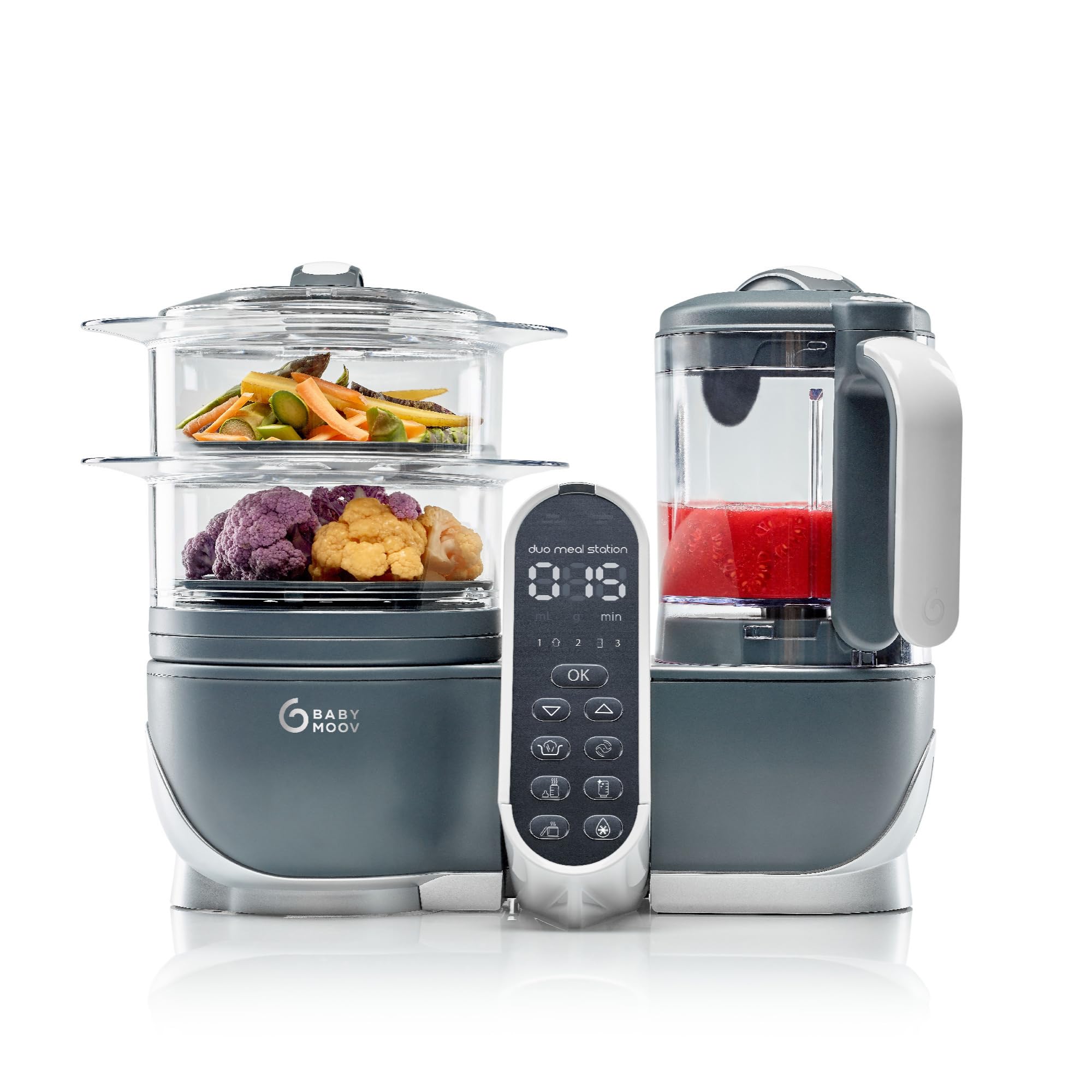 Babymoov Duo Meal Station 6-in-1 Baby Food Maker, Steamer Blender Processor for 