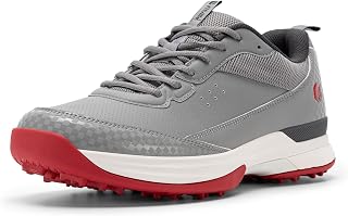 FitVille Men's Golf Shoes Extra Wide Fit Spiked Golf Trainers