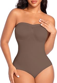 Werena Women Strapless Bodysuit Tummy Control Shapewear