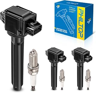 PHILTOP Ignition Coil Pack & Spark Plug Kit for Mitsubishi Mirage 2014-2024 | Mitsubishi 2014-2015 2017-2023 Mirage, Mitsubishi 2017-2023 Mirage G4, UF815