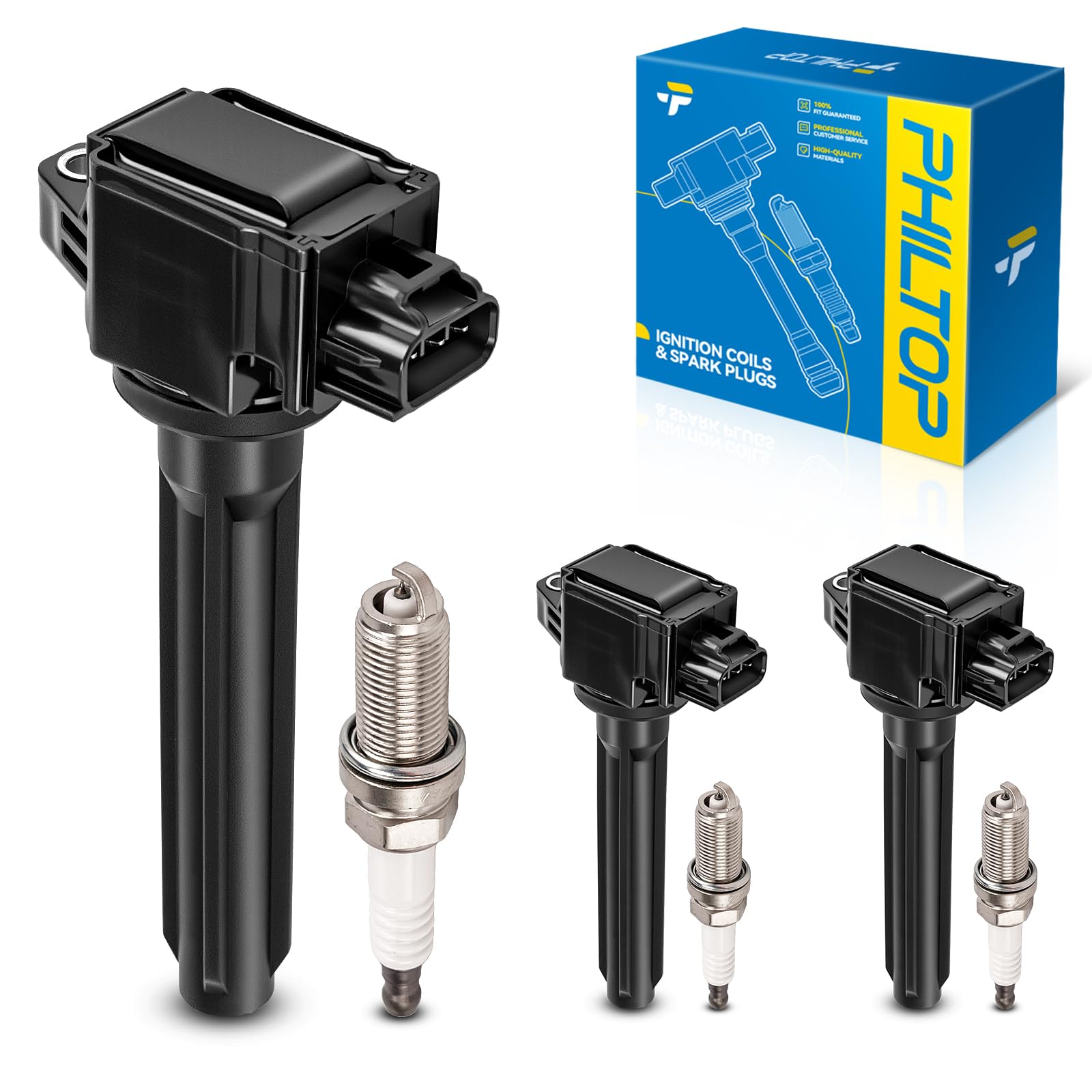 PHILTOP Ignition Coil Pack & Spark Plug Kit for Mitsubishi Mirage 2014-2024 | Mi