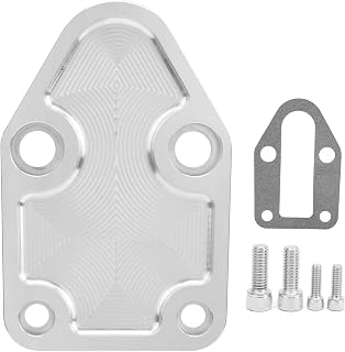 Fuel Pump Plate CNC Aluminum Fuel Pump Mounting Plate Kit with Gasket Accessory Replacement for Small Block 283 327 350 400 Engines