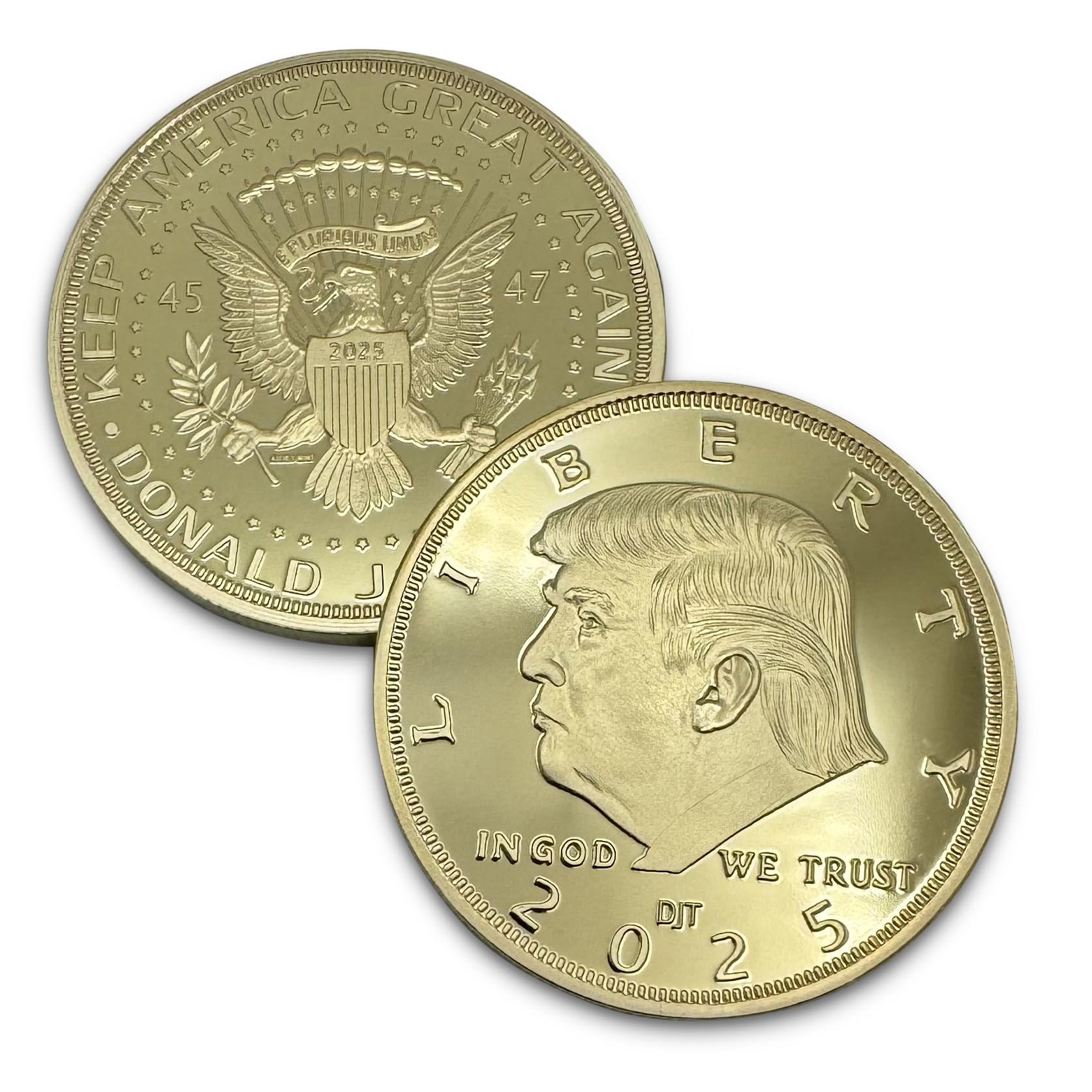 President Donald J. Trump 2025 Gold American Eagle Challenge Coin with Certifica