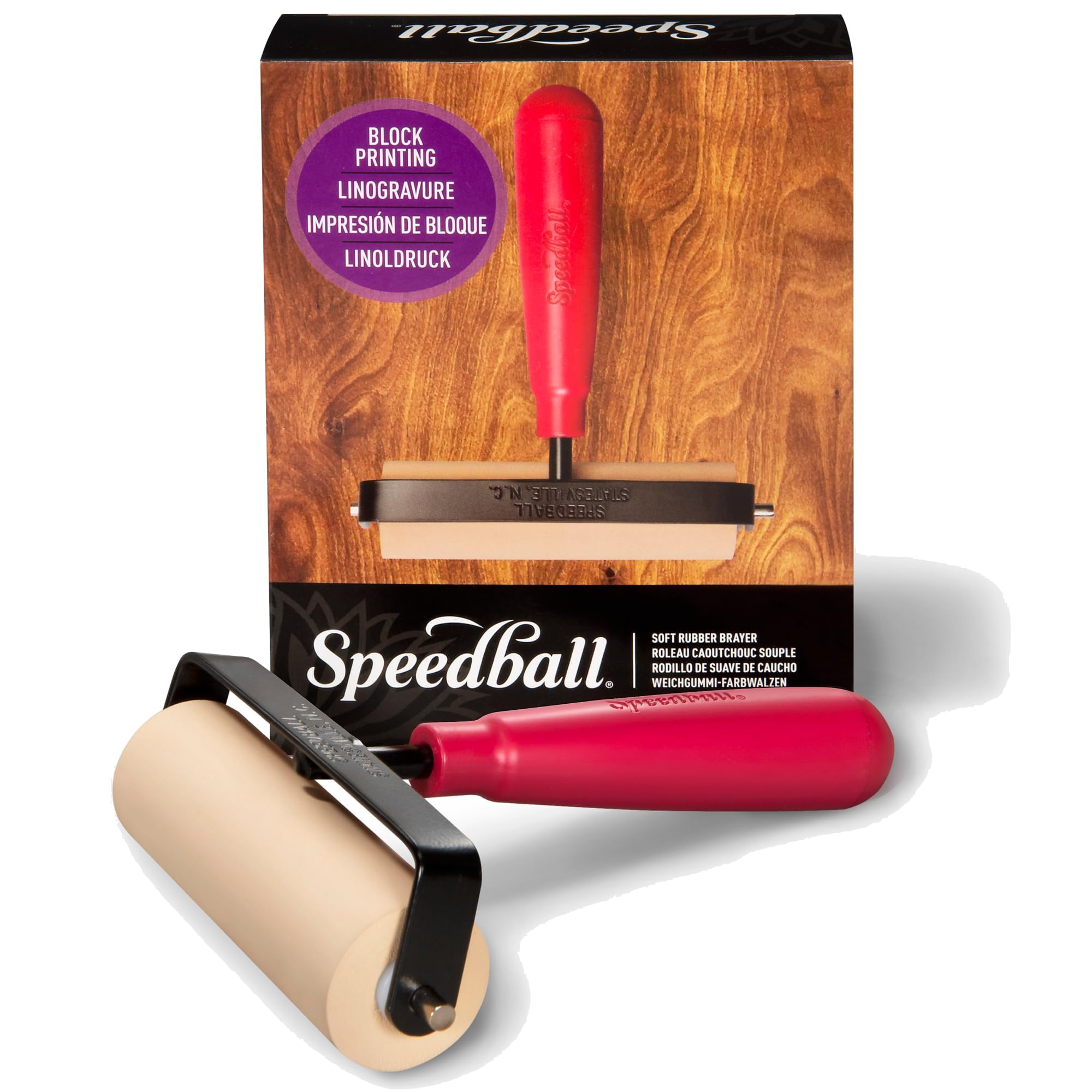 Speedball 4126 Deluxe Soft Rubber Brayer - 40/42 Durometer Roller with Heavy Dut