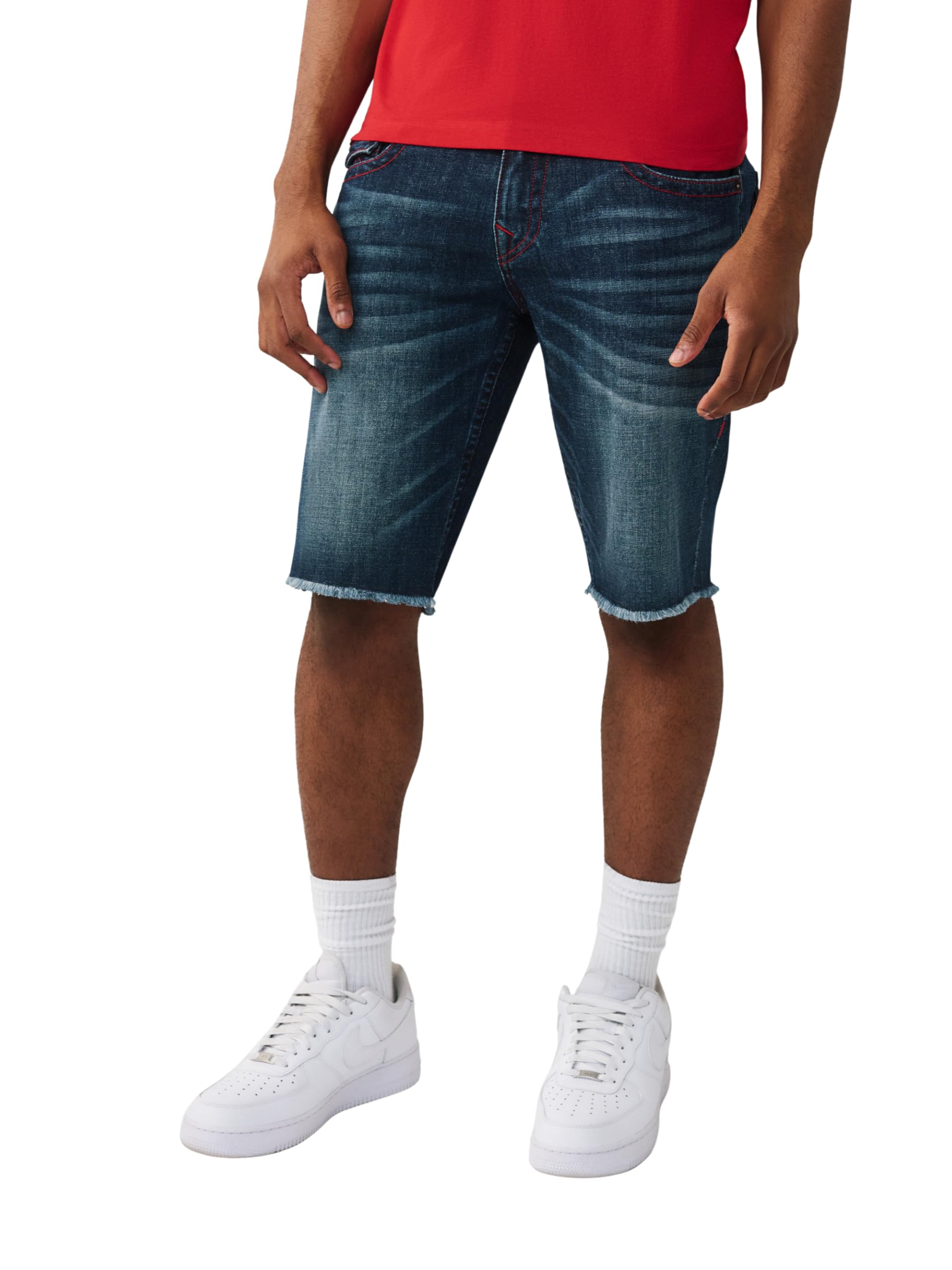 True Religion Men’s Ricky Frayed Hem Denim Short | Frayed Hem