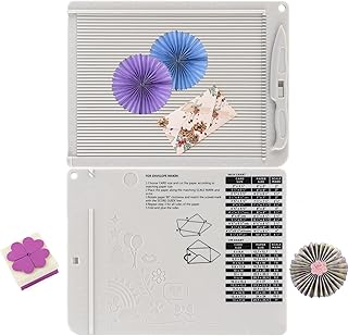 6.4"x 8.5" Mini Score Board Multi-Purpose Scoring Board Envelope Maker with Bone Folder and Guide for Card Making and Paper Crafts Arts Projects Multi-Purpose Scoring Board &amp; Score and Fold Tools
