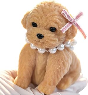 Handmade Taba Squishy Dog Toy, Cute Squishy Stress Relief Fidget Puppy Toy | CUTE SQUEEZE Soft Non-toxic Silicone Butter Cheese Dumpling Squishy, Fuzzy Animal Sensory Toys for Kids Adults, Poodle