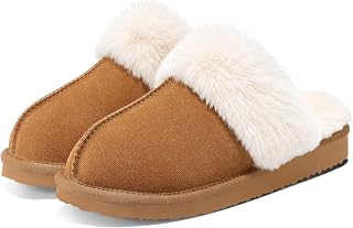 Litfun Fuzzy Memory Foam Slippers for Women Indoor Outdoor House Shoes