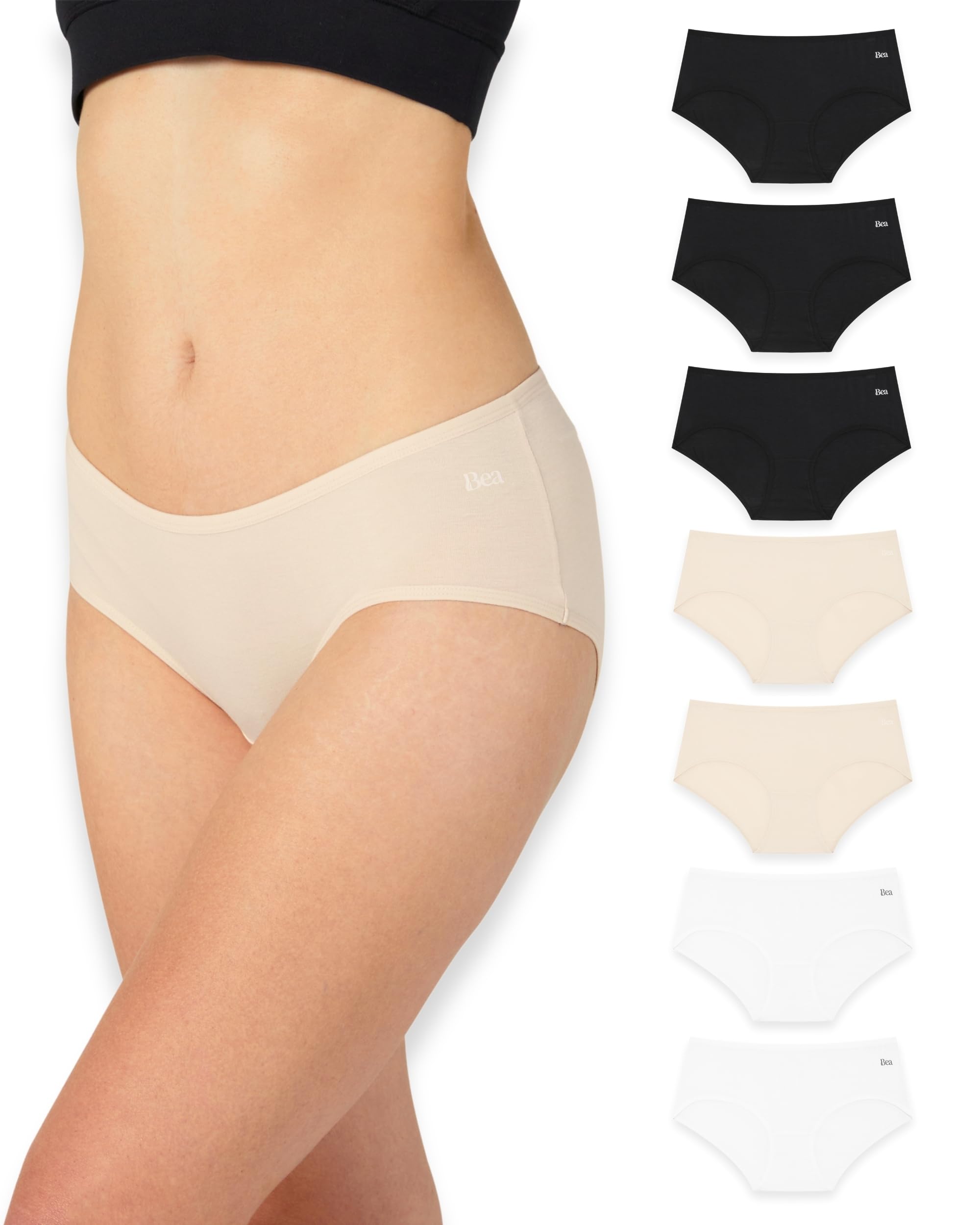 Bea Confezione da 7 Mutande Donna bambù Super Morbide - Slip Donna Traspiranti, 