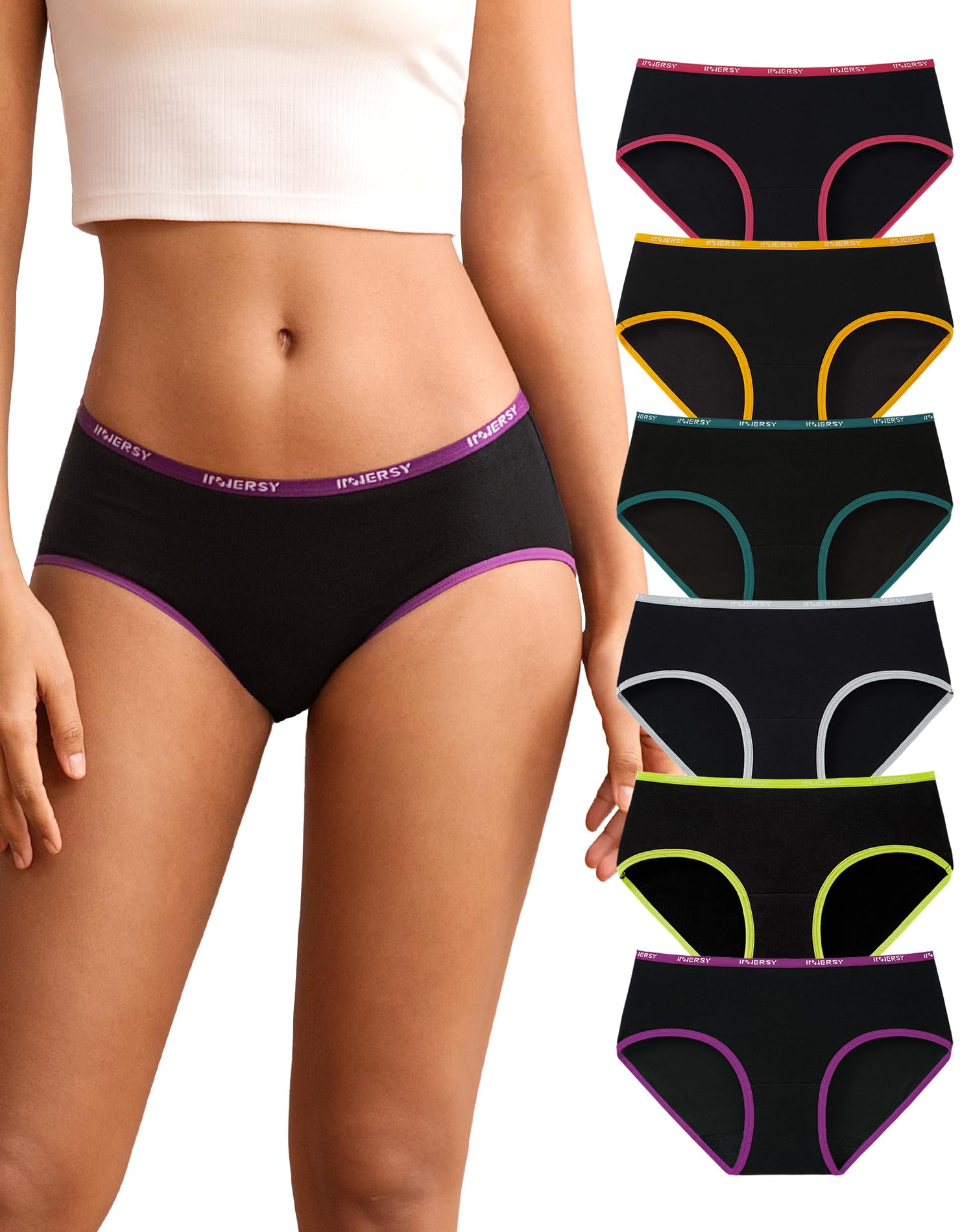 INNERSY Unterhosen Damen Baumwolle Slips Hipster Unterwäsche Frauen 6 Pack