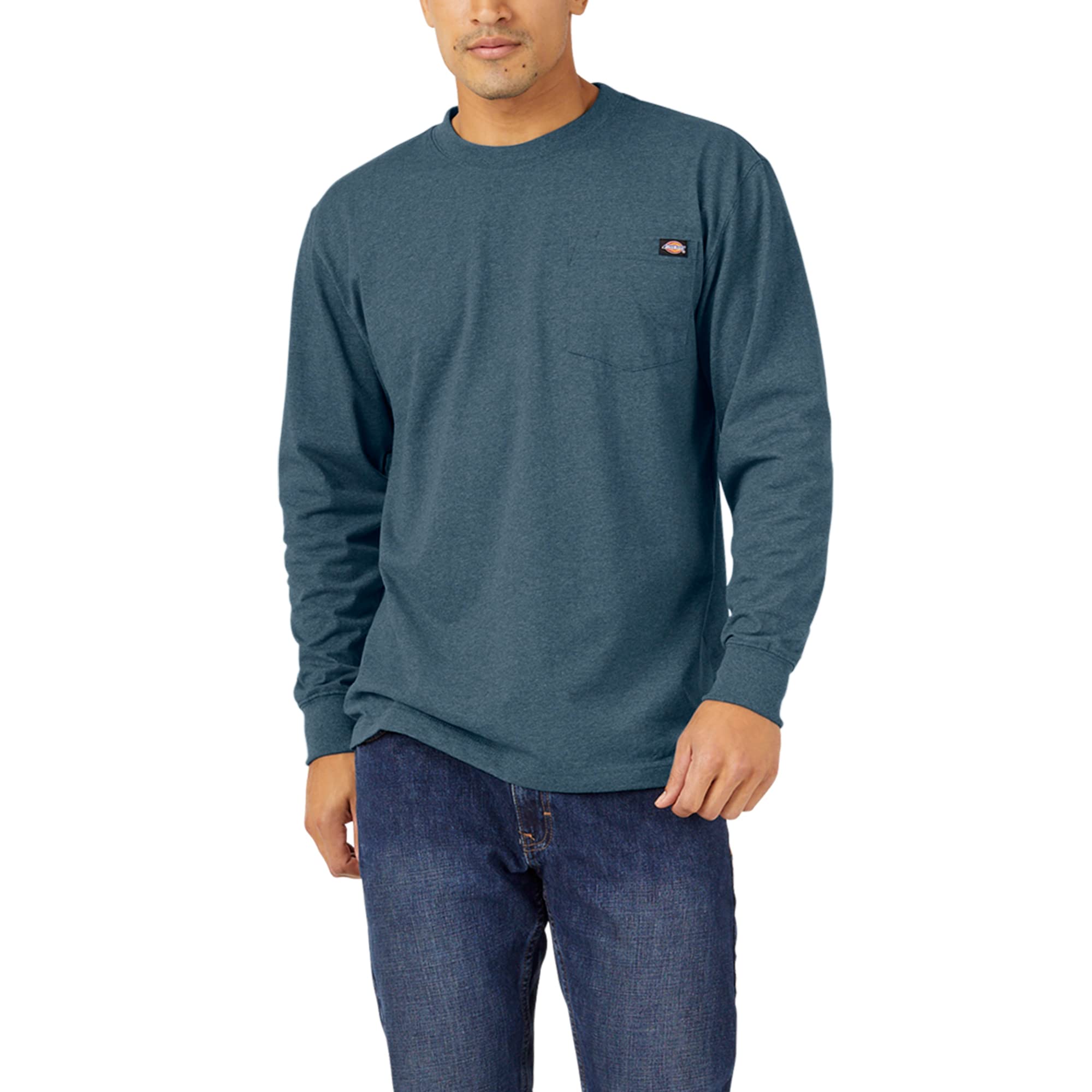 Dickies Men's Long Sleeve Heavyweight Crew Neck Thick Round Neck Long Sleeve (Pa