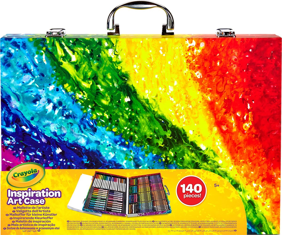 CRAYOLA Inspiration Art Case Rainbow, 140-Piece Art Set for Kids Age 5+ | Kit wi