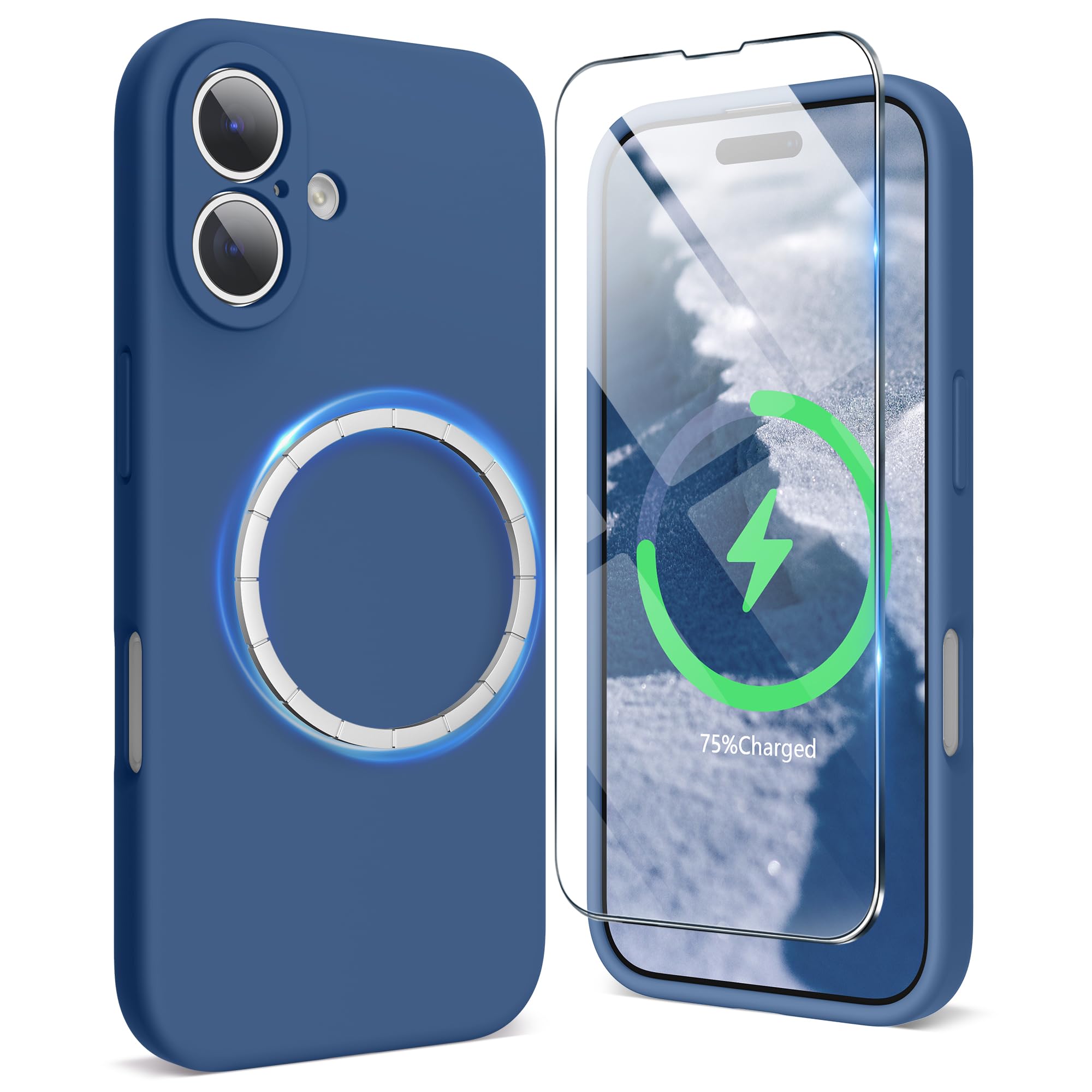 SURPHY Magnetic Design for iPhone 16 Case, Liquid Silicone Protection for Each L