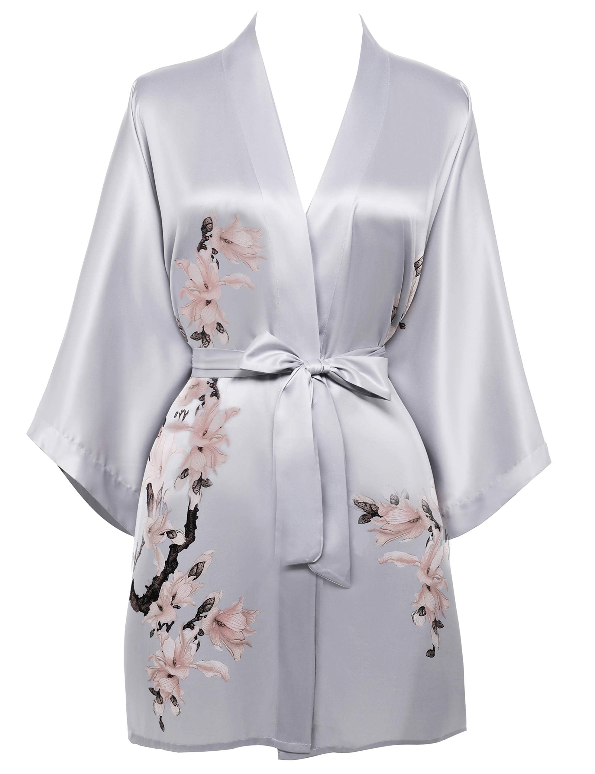 BABEYOND - Vestaglia da donna con stampa floreale, accappatoio estivo, kimono co