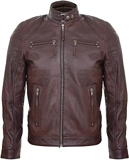 Infinity Leather Men's 100% Genuine Leather Zip Up Motorcycle Jacket