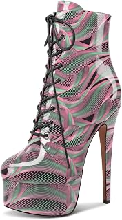 NobleOnly Women's High Heels Platform Ankle Boots 16cm Ankle Boots