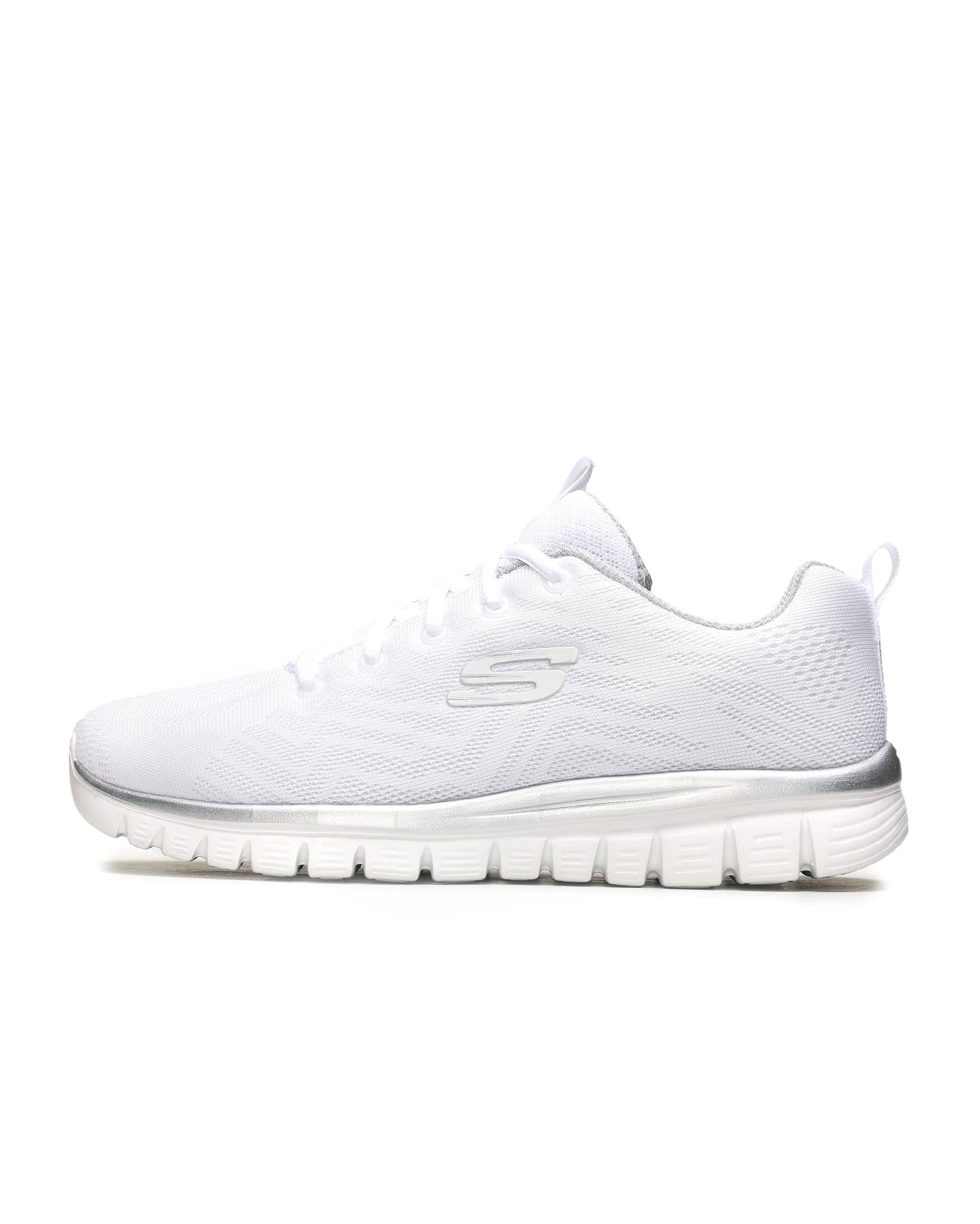 Skechers Graceful Get Conne Women's Low-Top Sneakers, White, 3 UK