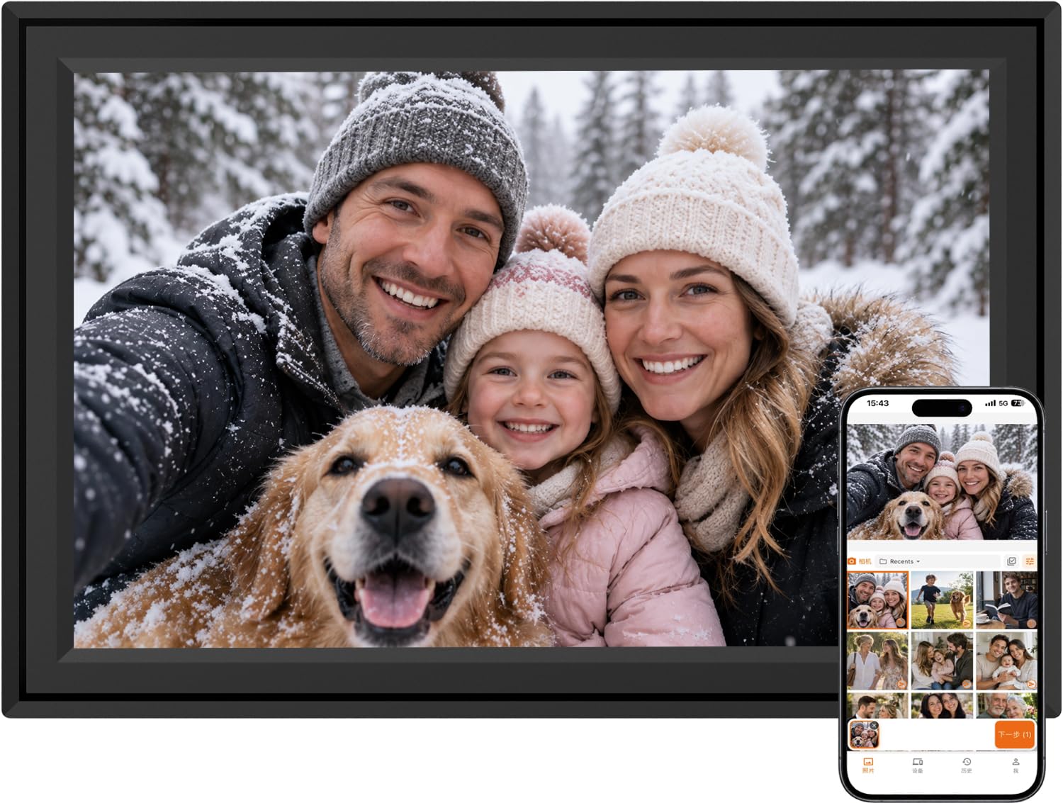 WiFi Digital Picture Frame, 10.1 Inch Touchscreen, Easy to Use | Share Photos fr