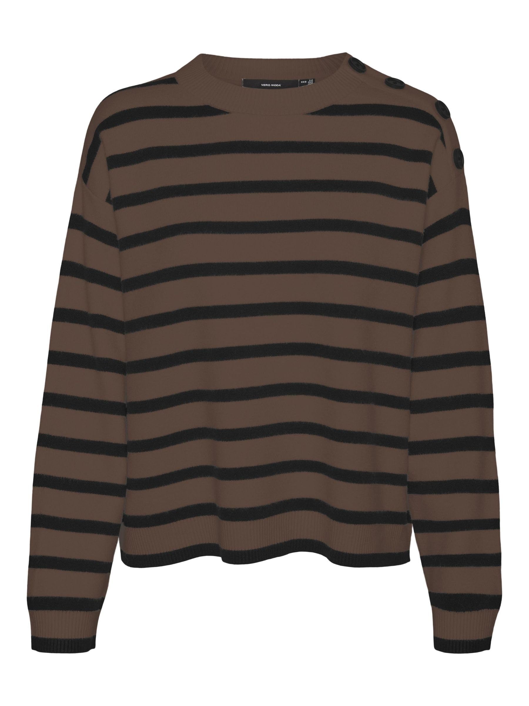 Vero Moda Vmsaba LS O-Neck Button Jersey Ga Noos Suéter Mujer (Pack de 1)