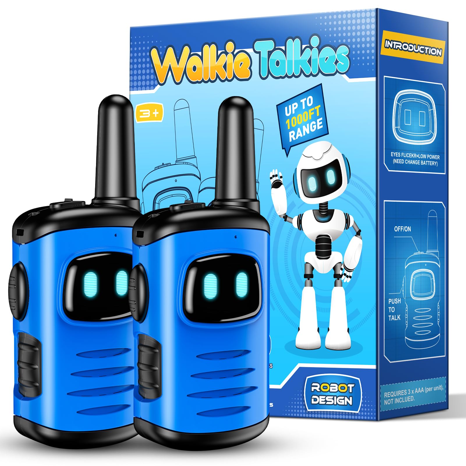EUTOYZ Walkie Talkie Kids, Toys for 3-8 Year Old Boy Gift for 5 6 7 8 Year Olds 