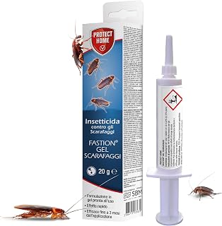 Protect Home Fastion Gel Cockroaches, Insecticide Gel Ready to Use, Poison Cockroaches, Effective Eliminates the entire colony in a short time, Action by ingestion. Indoor environments. 20 g