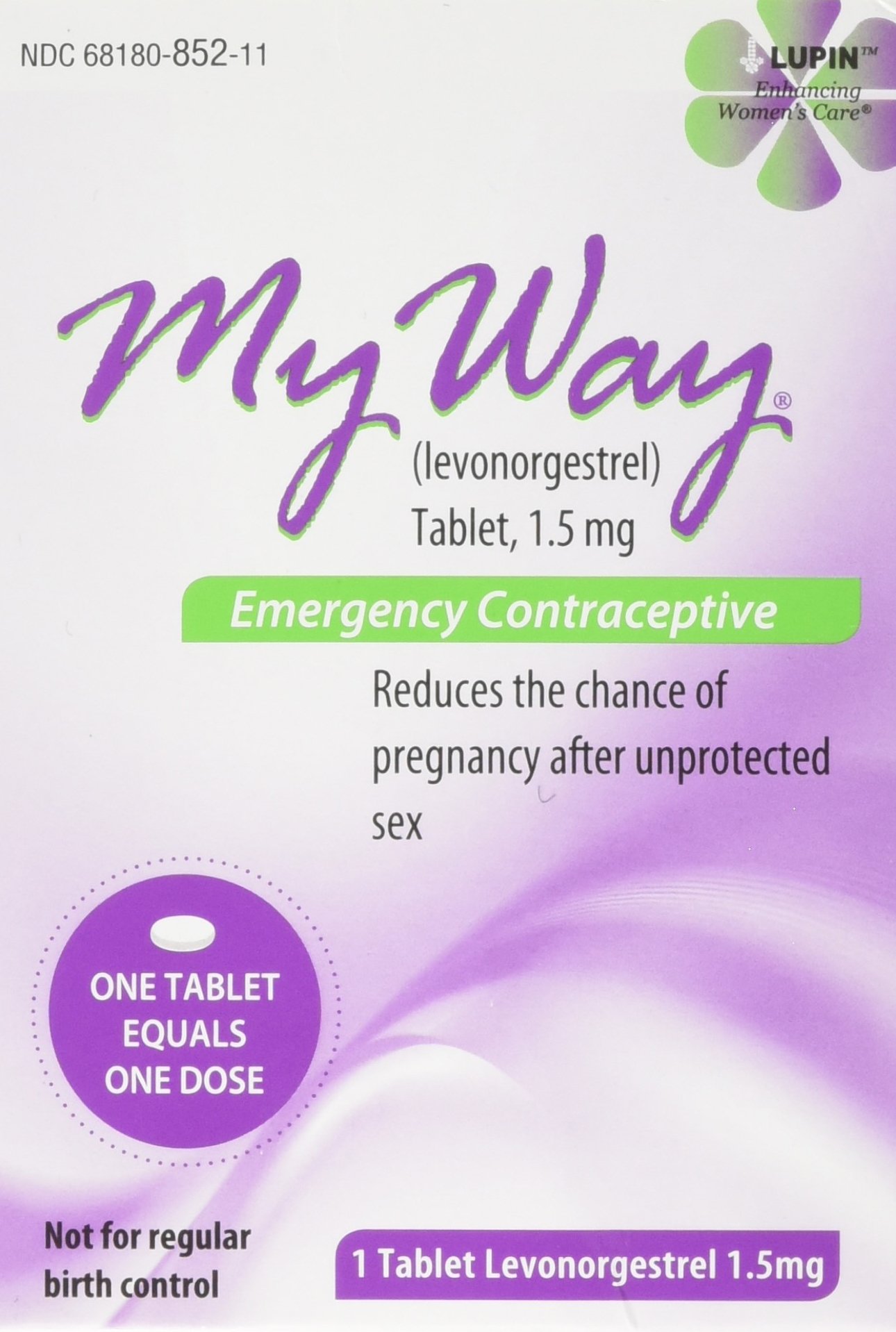 My Way Emergency Contraceptive 1 Tablet, Female Contraceptive, Adult, Single Tab