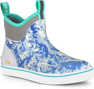 Kalkal Women's Deck Boots, Seafoam-Trim Collection Waterproof Ankle Boots