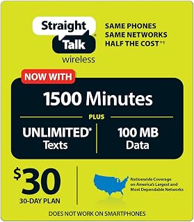 Straight Talk $30 30 Day Service Card (Basic phones only; No smartphones)