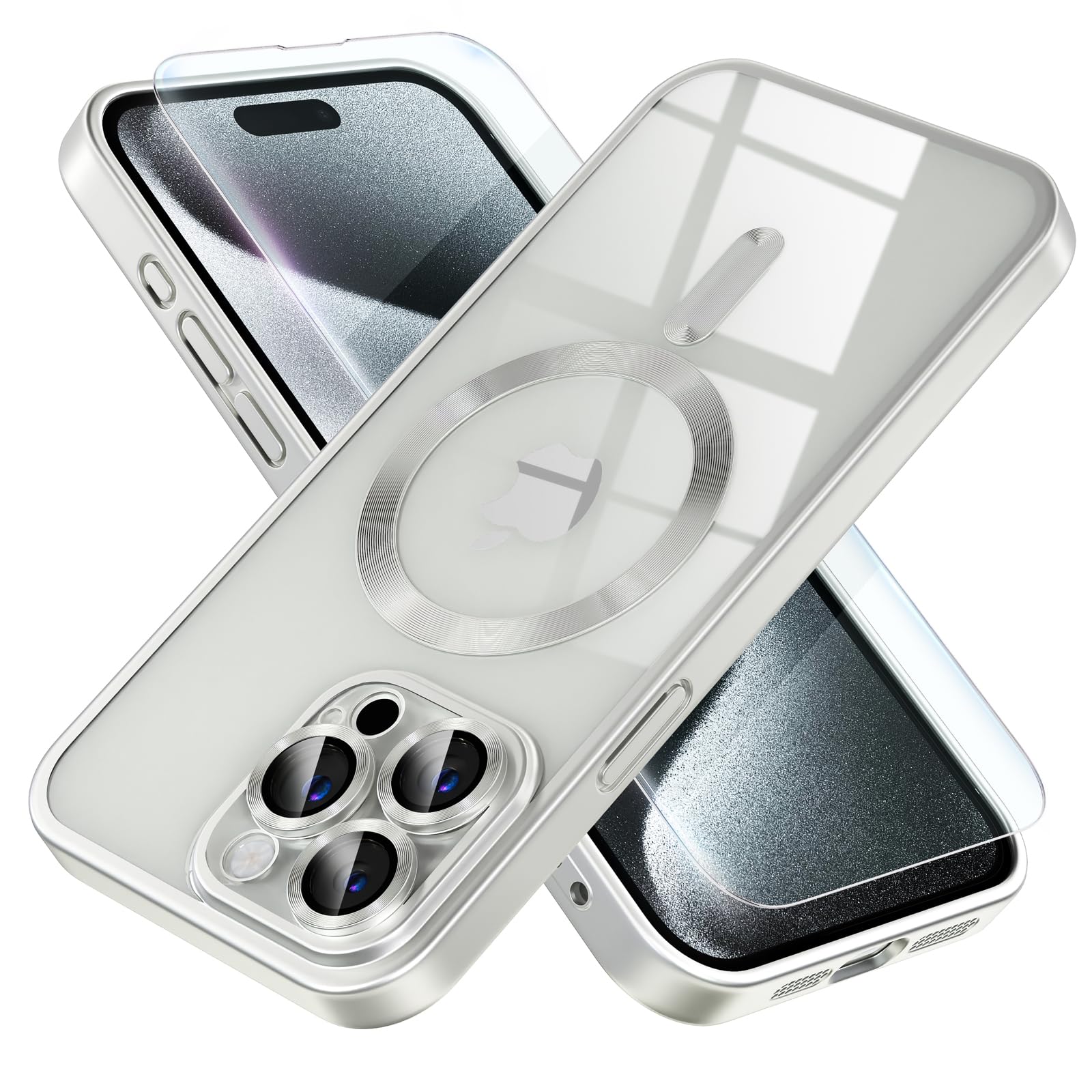 Misea Magnetic for iPhone 15 Pro Case [Never Yellowing] [Military Grade Drop Pro
